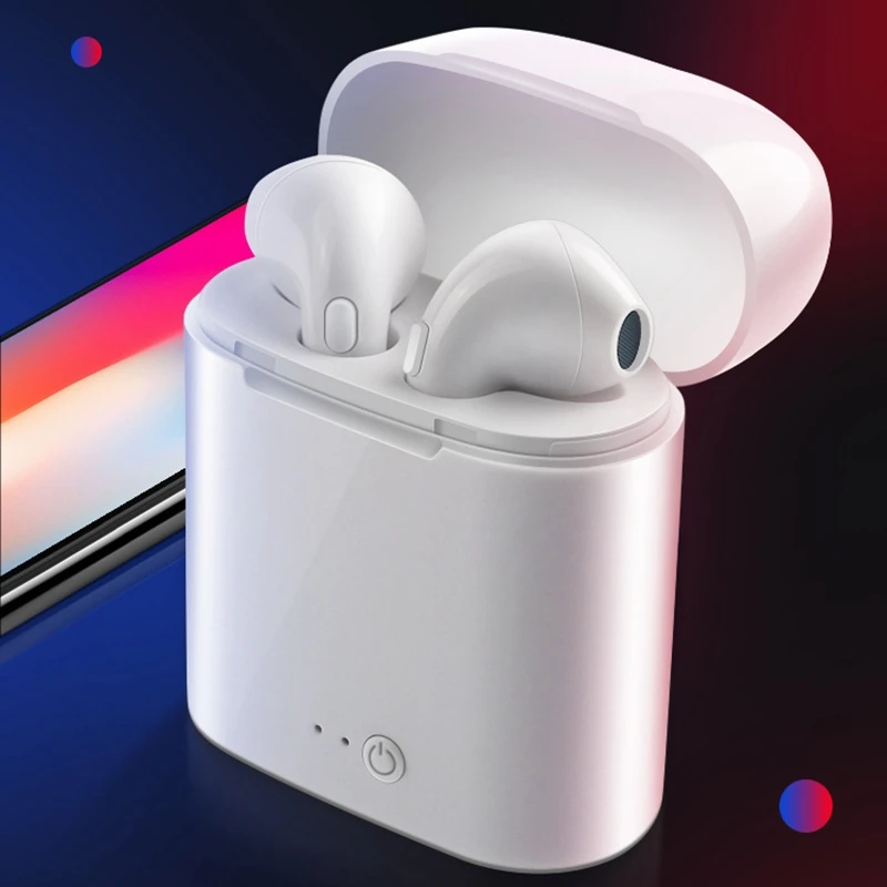 Беспроводные Bluetooth наушники i7S TWS портативные мини-музыкальные наушники стерео Bluetooth гарнитура с зарядным устройством наушники микрофон