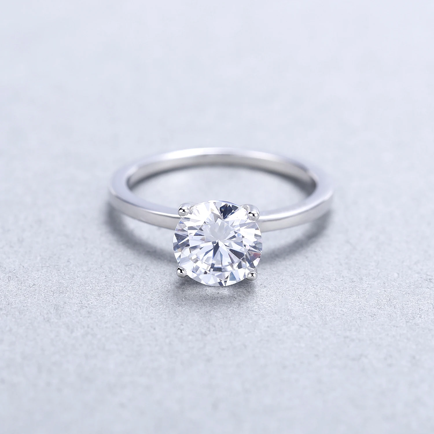 Gem's Ballet 2.57Ct круглое обручальное кольцо с кубическим цирконием, серебряное кольцо из натуральной 925 пробы для женщин, модное ювелирное изделие