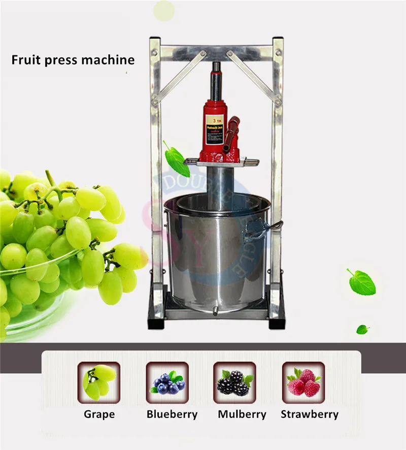 Ручной гидравлический пресс для фруктов и овощей ручная соковыжималка винограда из нержавеющей стали