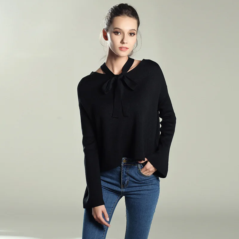 Joy Capita European Sweaters 2017 Knitted Solid Women Full Sleeve Pullovers Casual Plus Size Sweater | Женская одежда