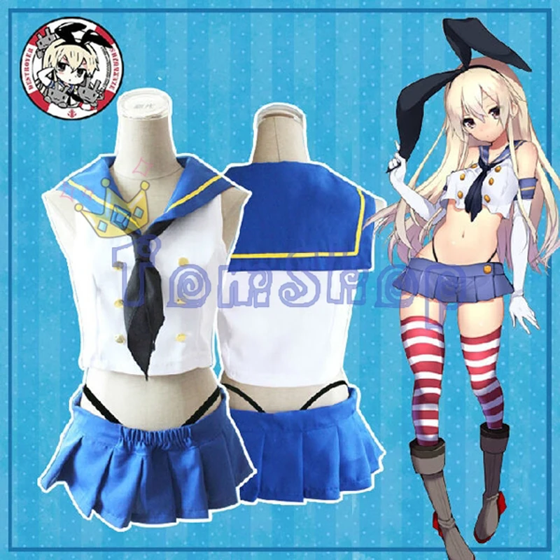 Kantai Collection Shimakaze Косплей униформа для девочек Полный комплект женские костюмы на