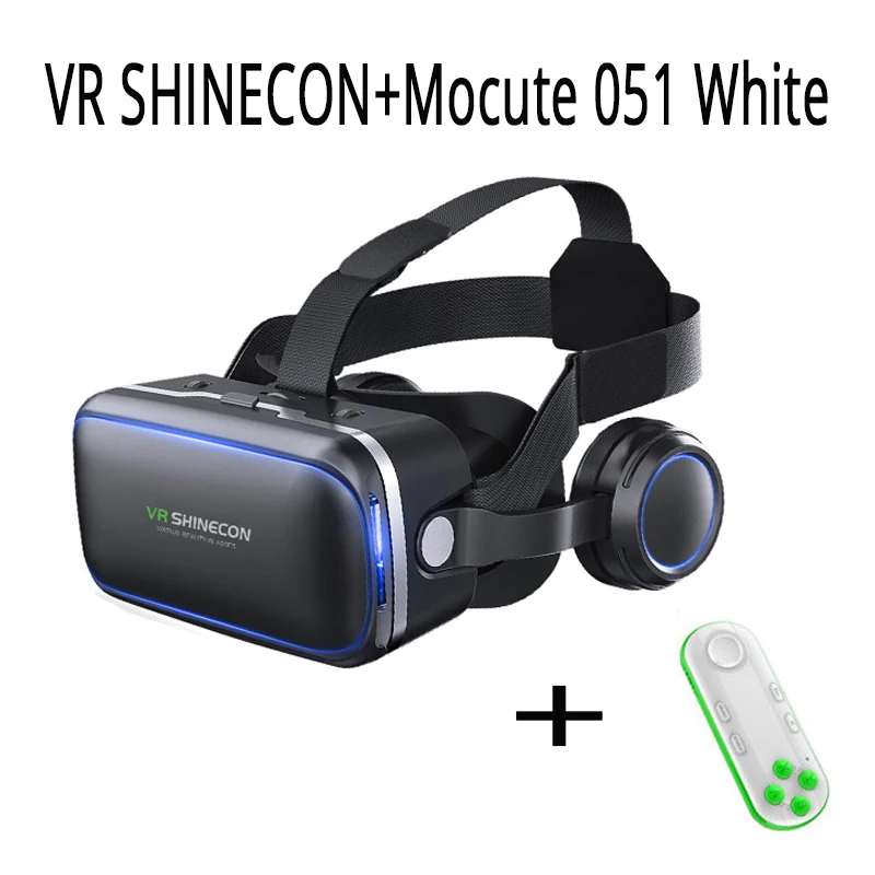 With moute 051 white VR SHINECON 6,0 3D очки виртуальной реальности мини Google Cardboard шлем VR очки гарнитуры VR для 4-6 дюймов мобильного телефона - Цвет: With moute 051 white