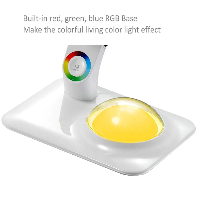 

Artpad Modern 9W LED Desk Table Lamp With 5V Charge Port 3 Brightness with Romantic Atmosphere RGB Lighting Base Study Office