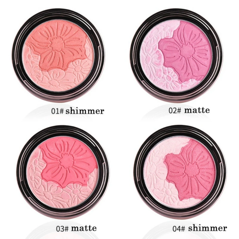 3 цвета натуральные Румяна для здоровья лица проверки Пудра с губкой