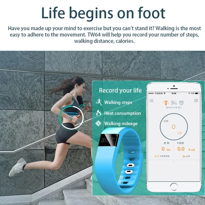 2017 Новый TK02S Bluetooth Смарт Браслет для Спортивной Деятельности Фитнес-Трекер Лучше