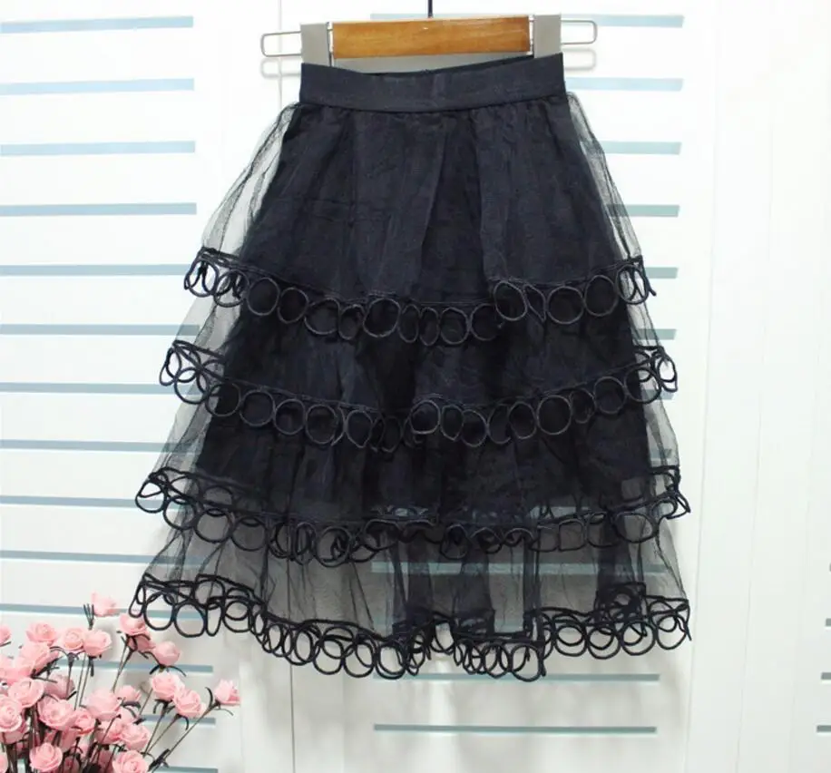 Новый оборками сетки Юбки для женщин Обувь девочек детские принцесса Дети Осень