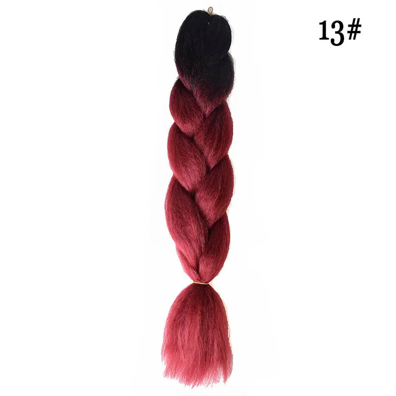 JUNSI, длинные, 23 дюйма, Ombre, синтетические, Jumbo, косички, вязанные волосы, золотой, розовый, серый, Pruiken, косы для наращивания волос для женщин - Цвет: 13