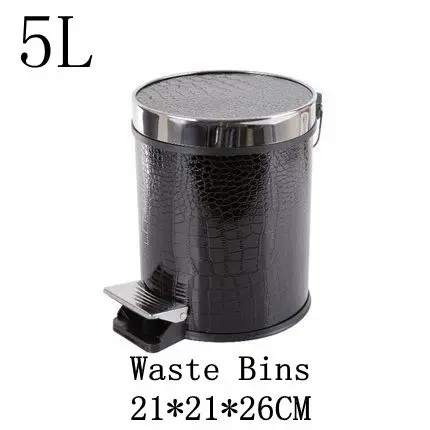 Waste Bins 4 Черный крокодил бытовой Педальный мусорный бак Модная креативная кухня ванная комната Гостиная мусорные баки офисная бумажная корзина - Цвет: Waste Bins 4