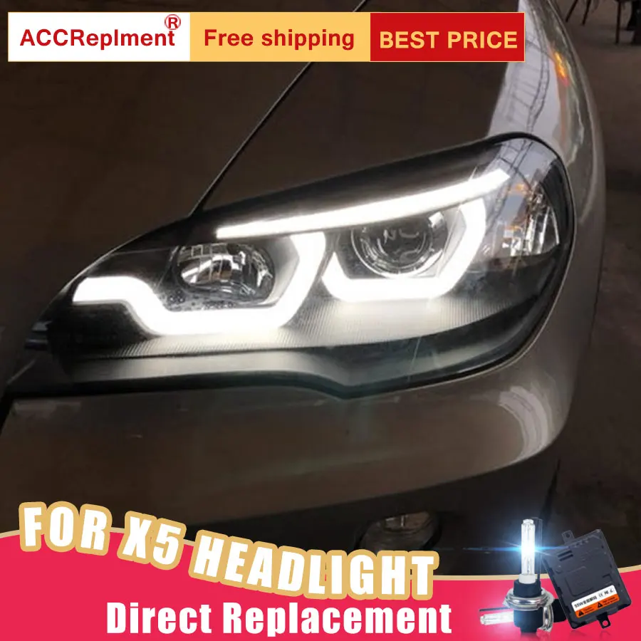 2 шт. светодиодный фары для BMW X5 E70 2007 2013 Автомобильные ангельские глазки комплект