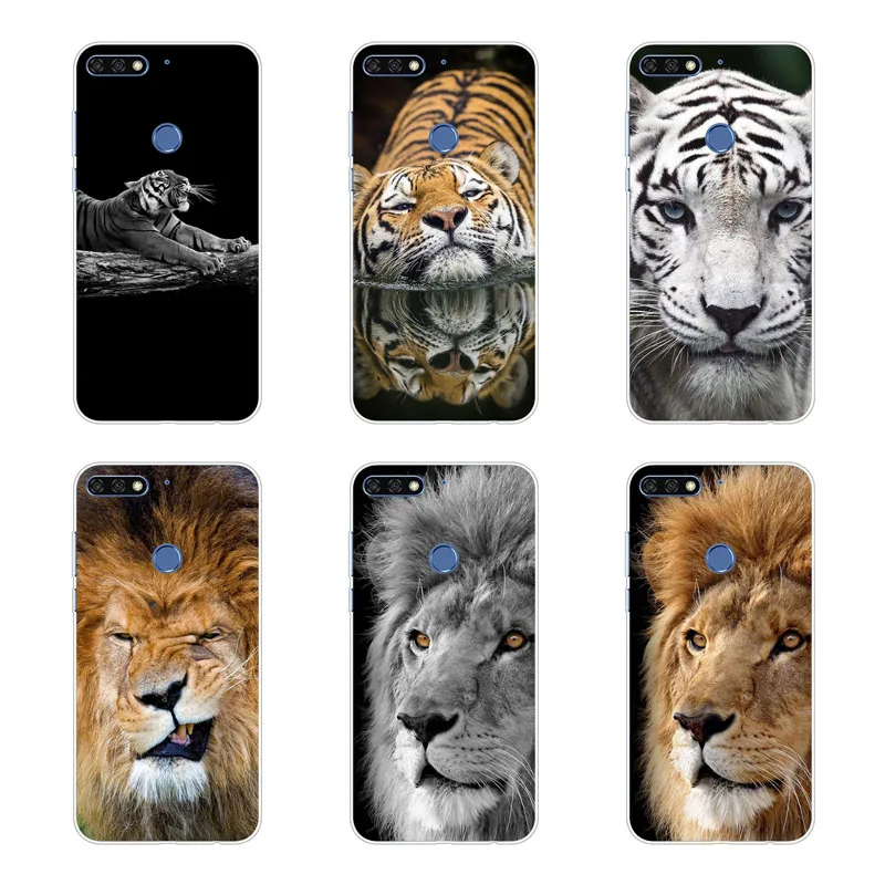 Huawei y7 pro 2018 Case Silicon tigon beast Painting Soft TPU Back Cover for Protect Phone cases shell |