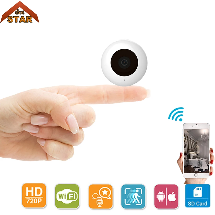 Мини камера Wifi HD 720P Baby Kamera Беспроводная движения уникальный дизайн Спорт H.264