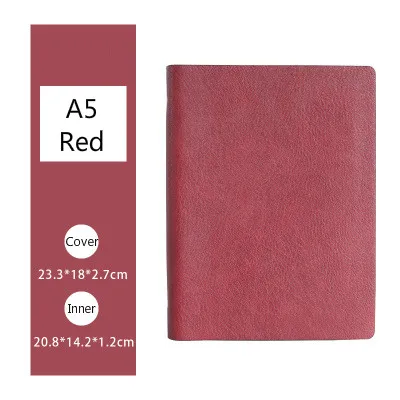 Red A5 Agenda планировщик Органайзер офисный Filofax блокнот планировщик спиральный дневник записная книжка школьный дневник записная книжка канцелярские принадлежности - Цвет: Red