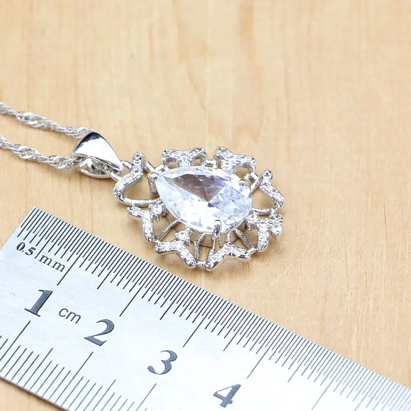 Ювелирные наборы для невесты из натурального серебра 925 пробы украшение белого