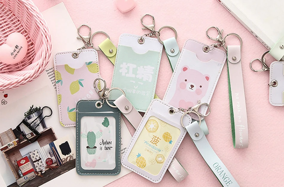 Kawaii, животное, единорог, банк, кредитный ID держатель для карт, Обложка для карт, Женский дорожный банк, автобус, кредитная карта, брелок, кошелек, цепочка, держатель для карт