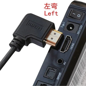HDMI кабель 90 градусов угловой левый/правый/прямой HDMI1.4 папа-папа/женщина Высокое качество Весна HDMI линия - Цвет: left
