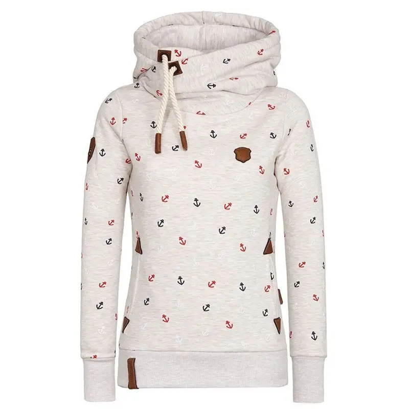 Зимние Теплые повседневные толстовки размера плюс 5XL бежевые женские с зеленым