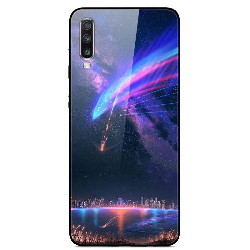 as photo 4 Роскошный стеклянный чехол для samsung Galaxy A70, чехол A 70, чехол на заднюю панель для samsung A70, чехол A705F 6,", ТПУ Рамка, бампер - Цвет: as photo 4