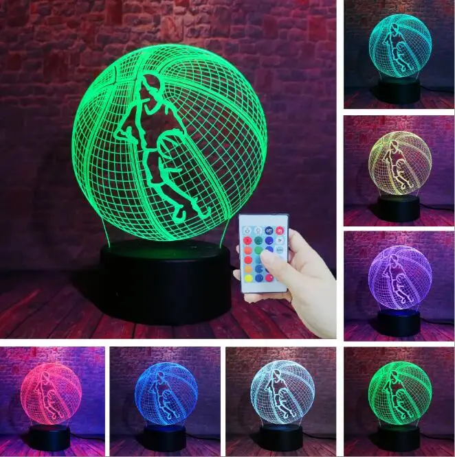 Controller 7 Color Творческий 3D Императорская корона футбольная Иллюзия СВЕТОДИОДНЫЙ Ночник Новинка настроение визуальная атмосфера вечерние лампы милый подарок для детей - Испускаемый цвет: Controller 7 Color