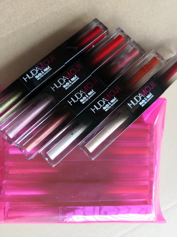 Новые hudamoji beauty матовые и металлические расплавленные тени для век Макияж для губ Косметические Тени Блеск для губ, жидкая помада 5 шт. наборы 10 с