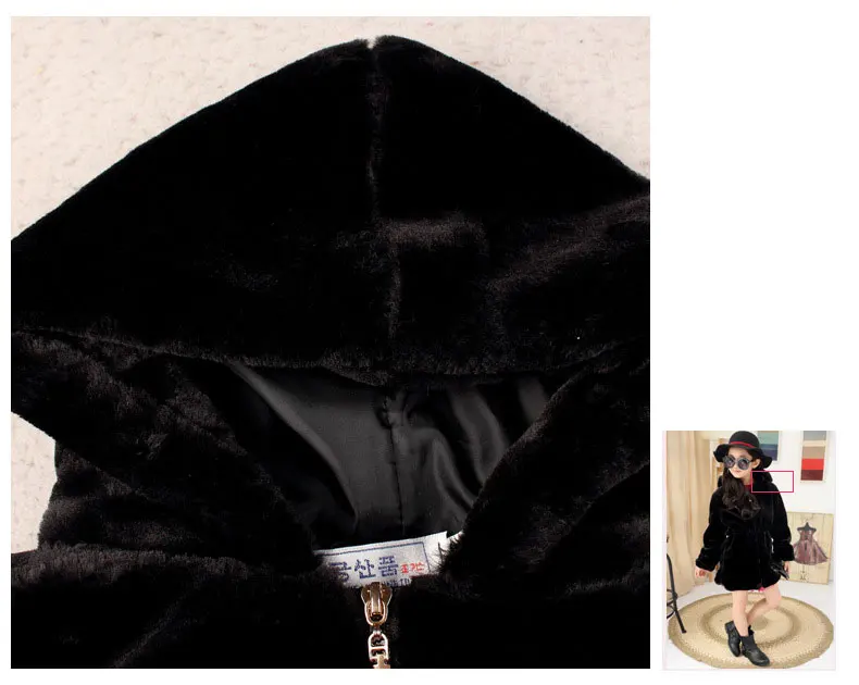 Девушки Зима искусственного Меховая куртка флисовые пальто для девочек теплая