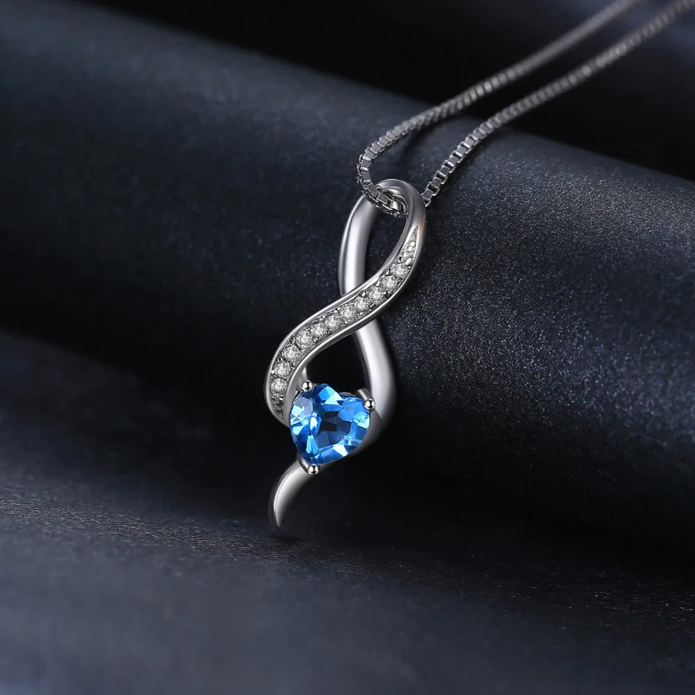 Jewelrypalace сердце любовь 0.6ct натуральная SWIS сине белые топаз кулон 925 стерлингов