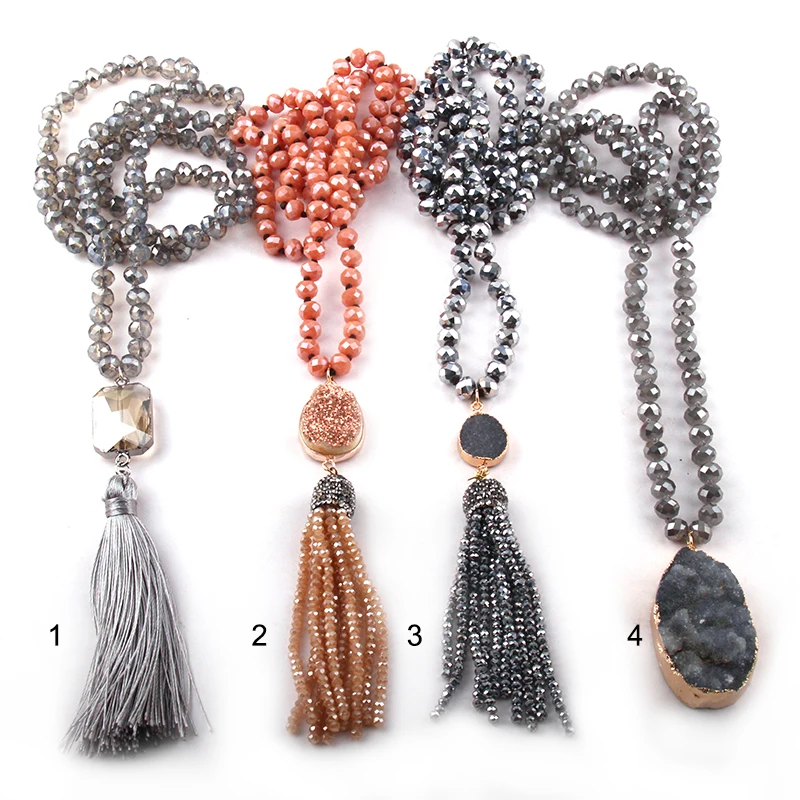 MOODPC модные богемные ювелирные изделия стеклянные кристаллы с узлом стеклянная