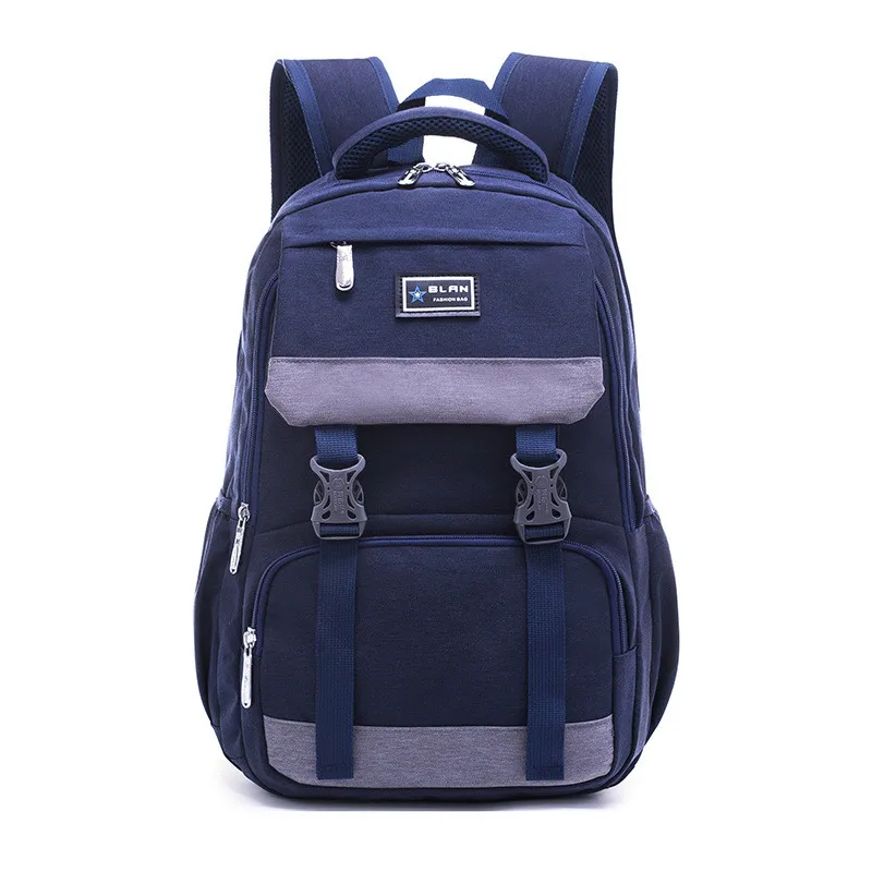 blue School Bags Новое поступление, детская школьная сумка, рюкзак для мальчиков, модная Большая вместительная школьная сумка, школьный рюкзак для девочек и мальчиков, двойная молния - Цвет: blue School Bags