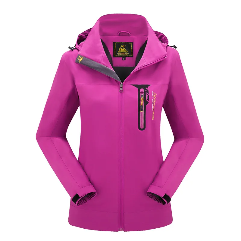 Women Light Purple Маунтинскин 8XL Новинка Осень Весна Мужская куртка водонепроницаемое пальто софтшелл с капюшоном женская верхняя одежда мужская s брендовая одежда SA423 - Цвет: Women Light Purple