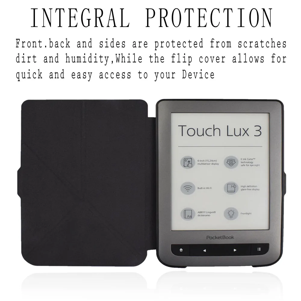 Pocketbook Basic 2 Touch Lux2/3 чехол книжка для электронной книги 614 615 624 625 626 защитный + пленка