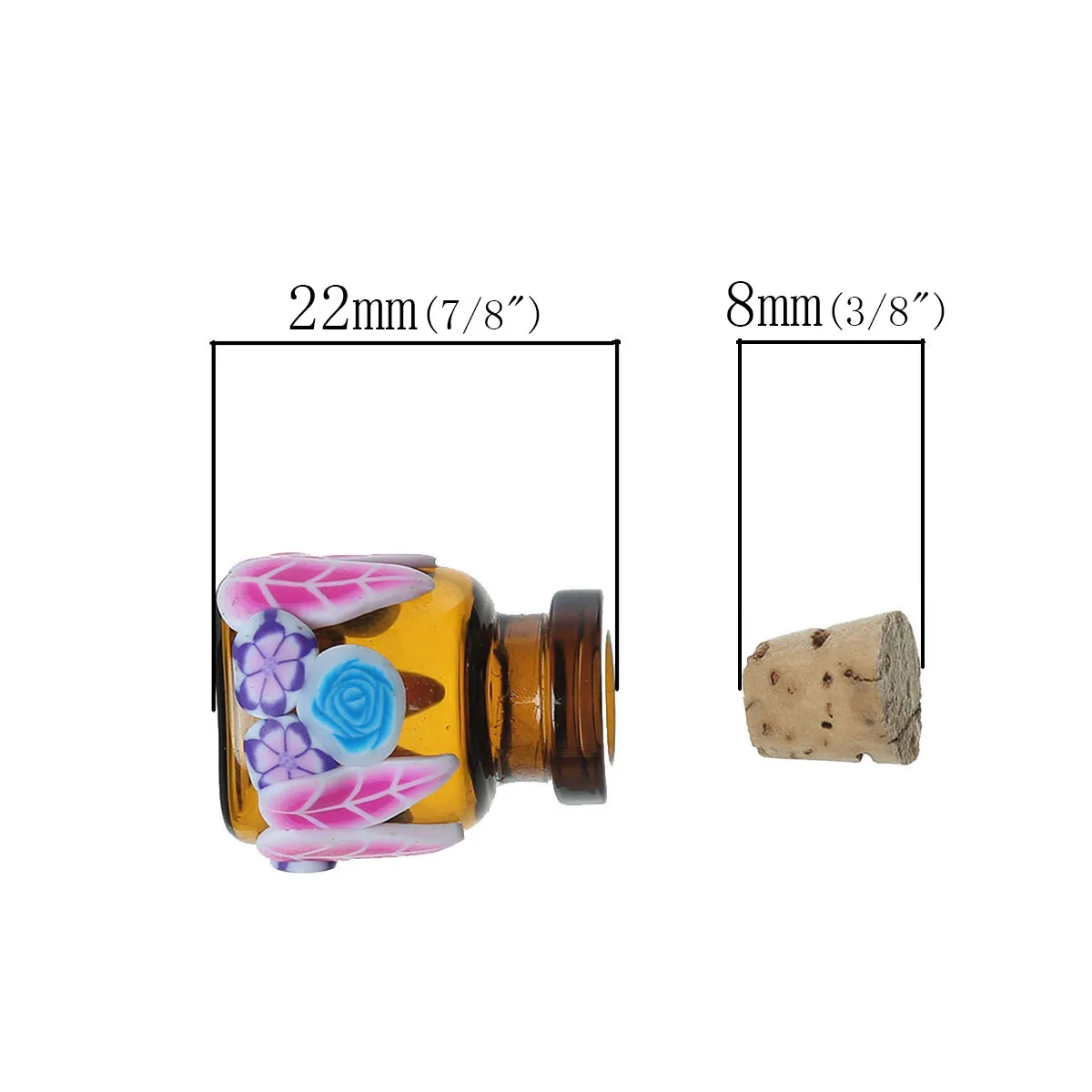 Глиняные стеклянные украшения для бутылок пробковые пробки цилиндр в случайном