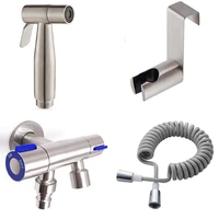 3m pu shower hose bathroom toilet bidet faucet kit stainless steel brushed bidet sprayer set mount on tank or wall bd321