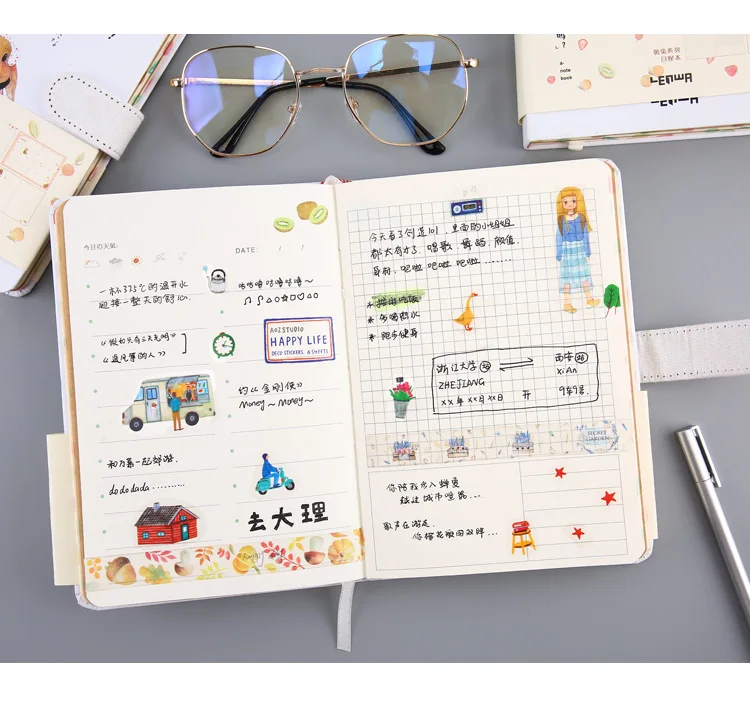 Kawaii A5 Тетрадь Записная Книга в твёрдом переплете дневник планировщик стационарный детская путешественника планировщик журнал школьников Подарочная записная книжка