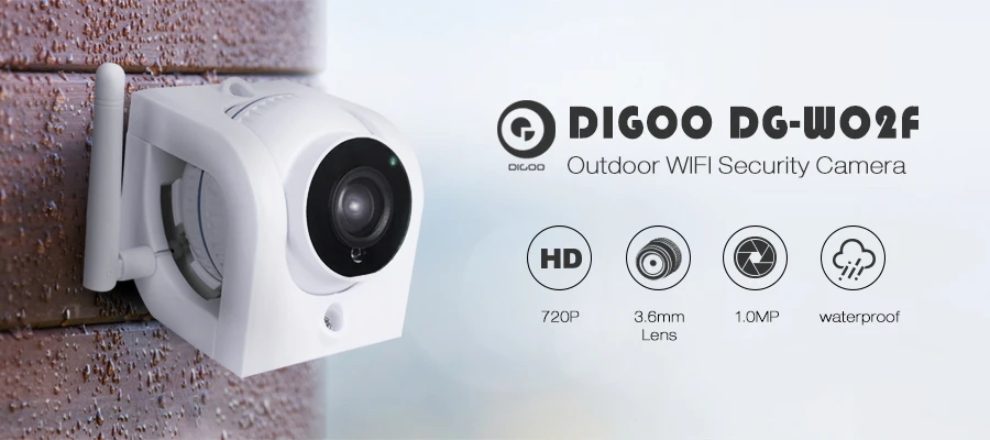 Digoo DG-W02f HD 720P Беспроводная облачная ip-камера, водонепроницаемая, для улицы, для дома, для безопасности, Wi-Fi, для наблюдения, ночного видения, CCTV, детский монитор