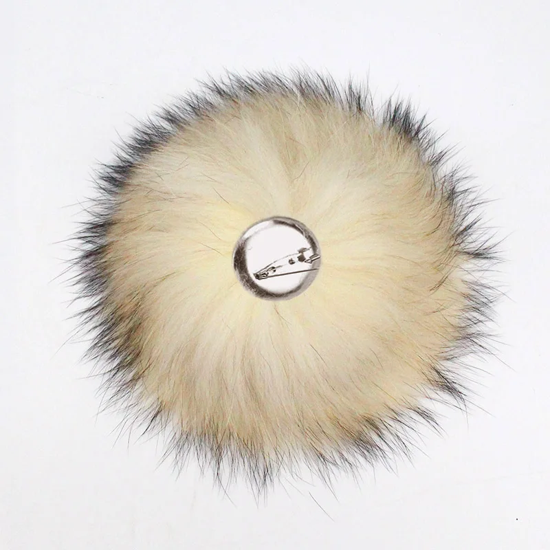 B Colorful Color Raccoon Fur Pompoms Needle Fur Pompon For Knitted Hat Cap Beanies Scarves Bags Shoes Real Fur Pom Poms With Pin - Цвет: B