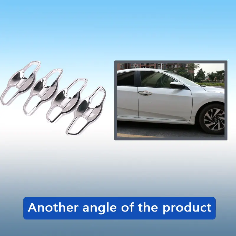 Auto Car Styling Stickers Covers For Honda Civic 2018 2019 2016 2017 Accessories Stainless Steel Exterior Door Handle Bowl Frame |