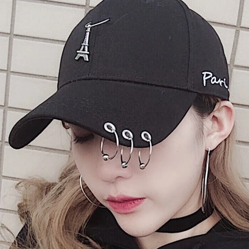 Весенняя хлопковая кепка с тремя железными кольцами Кепка Snapback летняя в стиле