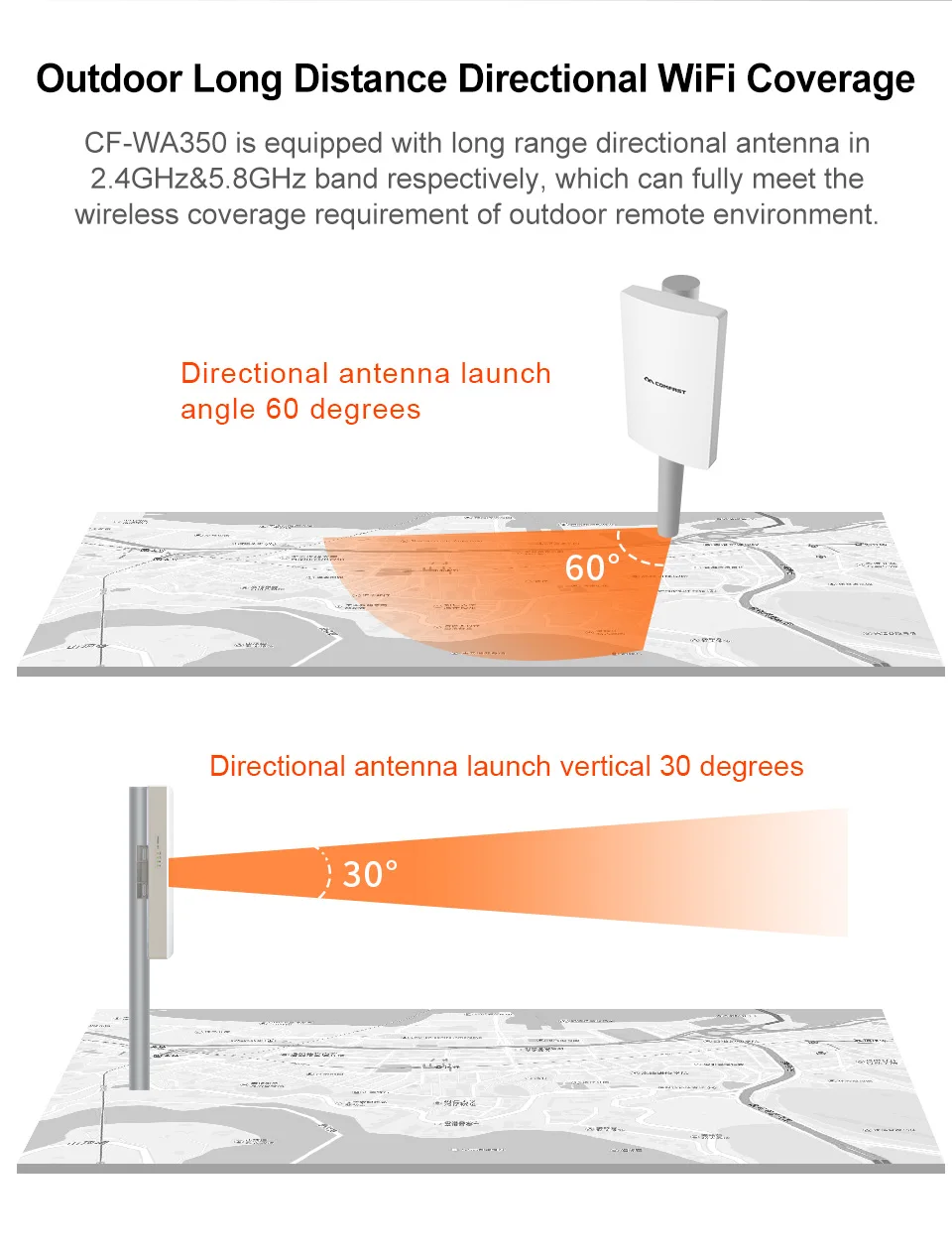 COMFAST Открытый водонепроницаемый Wifi маршрутизатор/AP 1300 Мбит/с высокой мощности Wifi репитер Гигабитный беспроводной 5G+ 2,4G Wi-Fi диапазон CF-WA350