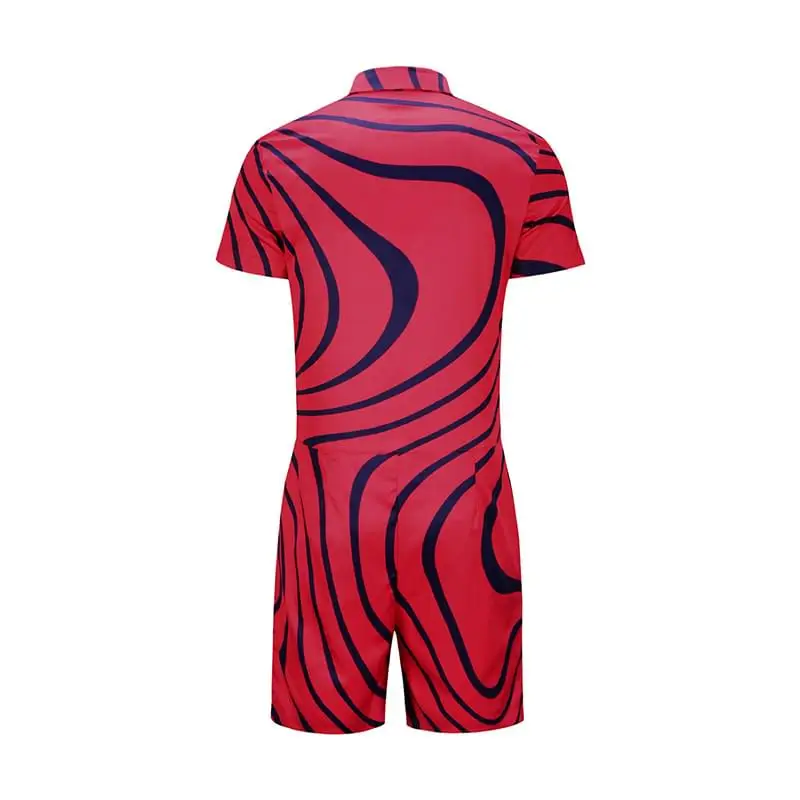 Розовый красный с принтом зебры мужской комбинезон 3D костюм Харадзюку шаровары