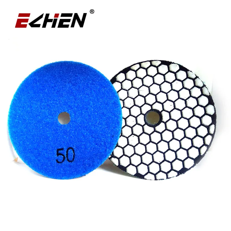 7 шт./компл. алмазные сухие Гибкие Полировальные колодки с липучкой диаметром 100