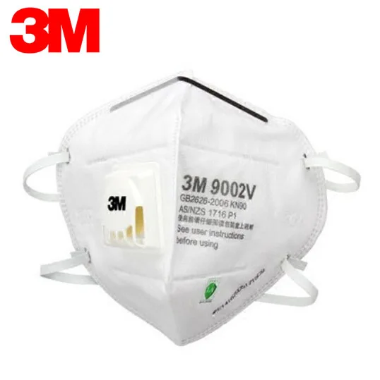 3 м 9002V Пылезащитная маска 25 шт./кор. PM2.5 KN90 повязка легкого воздушного потока Безопасность Складные маска респиратор защита работников H0000