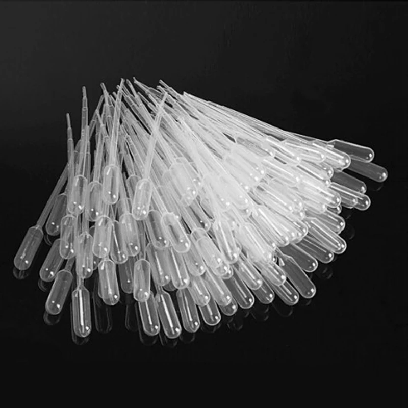 100 Pcs/lot 2ml Plastic Disposable Graduated Transfer Pipettes Eye Dropper Set For Lab Supplies for School Drop Shipping