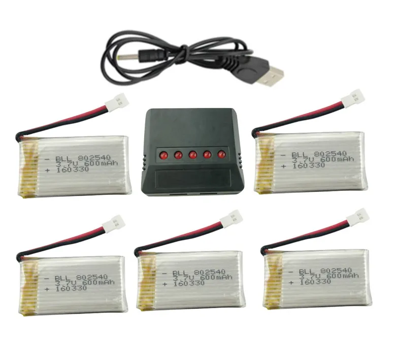 Syma X5C 1 X5A X5 X5SC X5SW H5C V931 SS40 FQ36 T32 5W H42 CW4 Lipo зарядное устройство 5 шт 3 7 V 600mAh батарея|3.7v