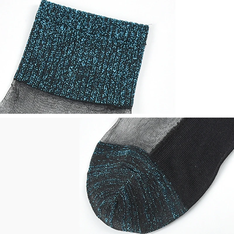 2 пары = 4 шт., летние женские носки, блестящие короткие носки, блестящие прозрачные женские носки, прозрачные шелковые тонкие эластичные носки, Meias