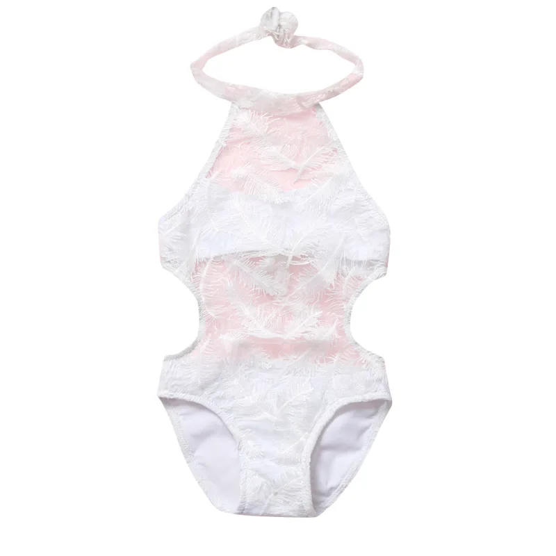 Новый кружевной купальник для девочек детские купальники цельный купальный