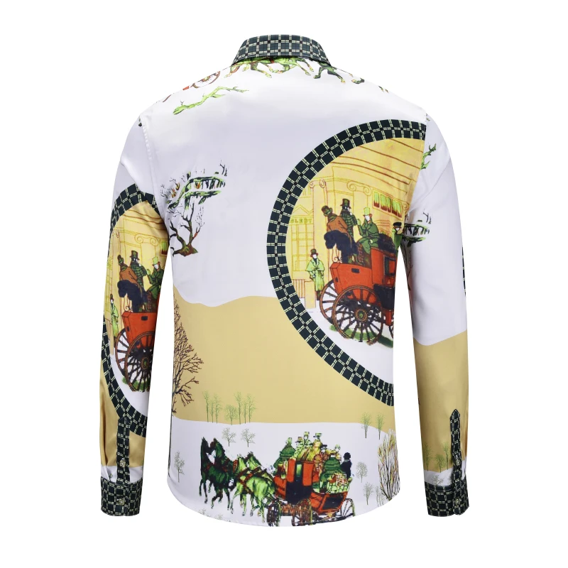 2018 новый роскошный Для мужчин с длинным рукавом Хлопок Повседневное рубашки