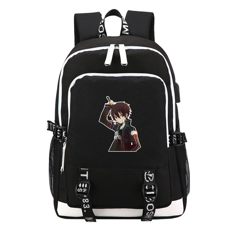 2 Рюкзак с принтом Sword Art Online SAO, рюкзак для ноутбука с usb зарядкой, рюкзак для путешествий в стиле аниме, школьные сумки для девочек-подростков - Цвет: 2