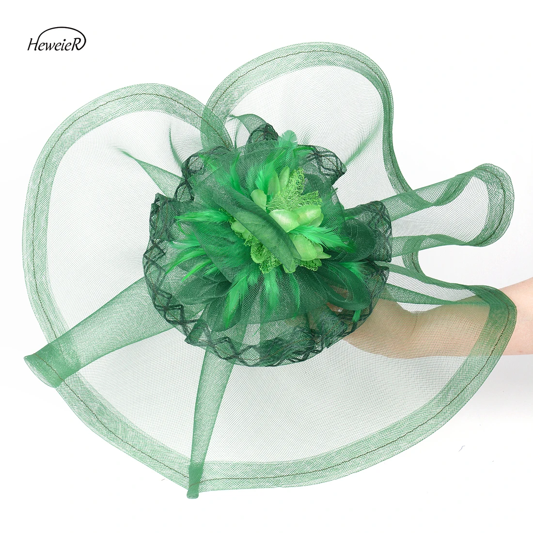 Большая Вуалетка головной убор ручной работы белая женская заколка для волос