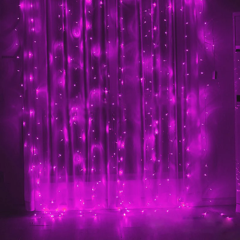 Pink Litwod Z20 3x3 м rgb Рождественский светильник s наружный Декор светодиодный светильник для свадебного занавеса новогодний Сказочный светильник для рождественской елки s - Испускаемый цвет: Pink