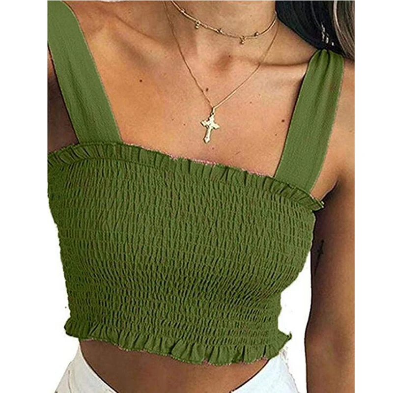 Харадзюку сексуальный Модный женский топ на бретелях Повседневный короткий с