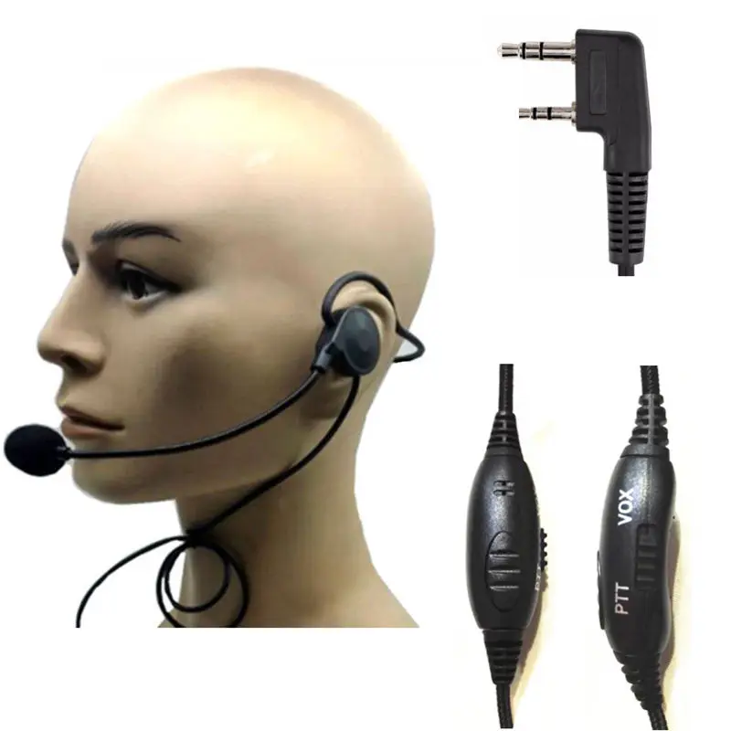 Универсальный 2pin Finger Ptt Vox наушник мягкий микрофон гарнитура для Kenwood Baofeng Uv-5r Bf-888s